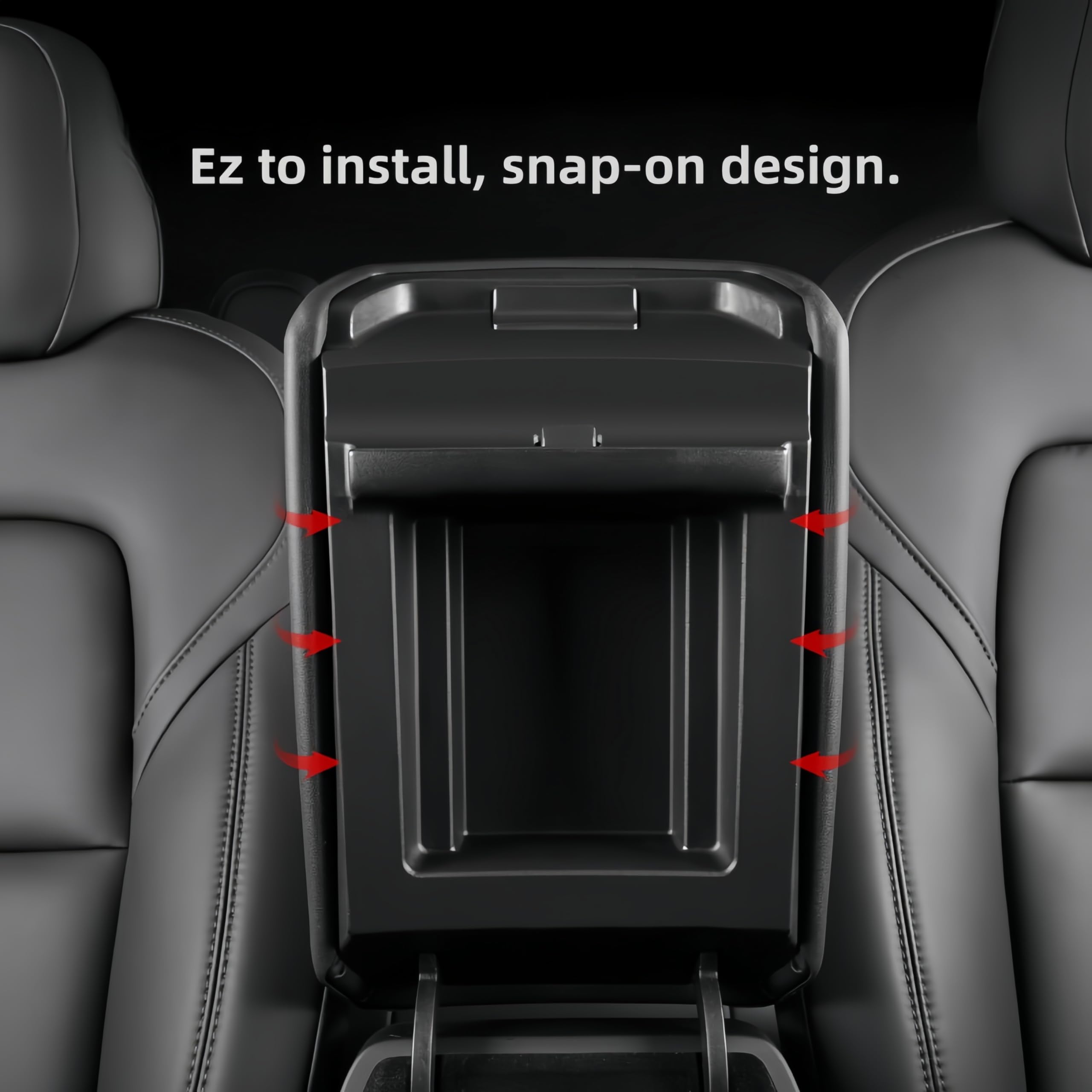 frani Copertina per bracciolo della console centrale progettata per Tesla Model 3 2017-2023/Model Y 2020-2025 (non per Model Y Juniper), design antiscivolo con installazione EZ Snap On - Nero