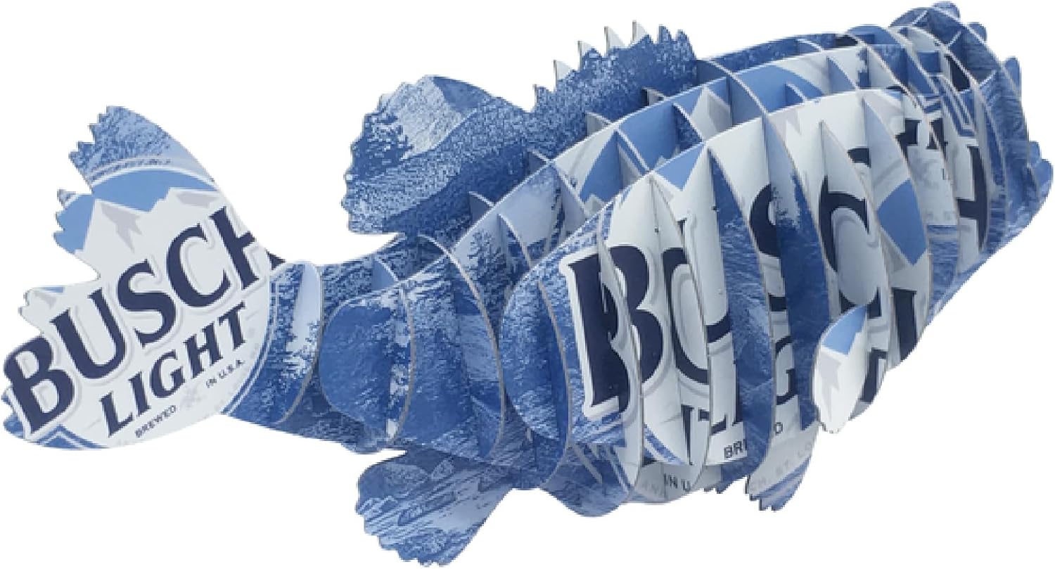 BEER DEER Lightweight Bass CANimal by Busch Light Metal 3D Design - Man Cave Decor - Crafted for Garages, Bars, Country Rooms & Beer Lovers - Easy Assembly & Durable Design