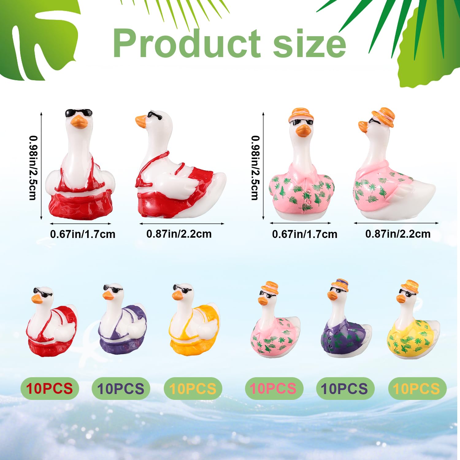 Lyreh 60pcs Tiny Resin Goose - Image 2