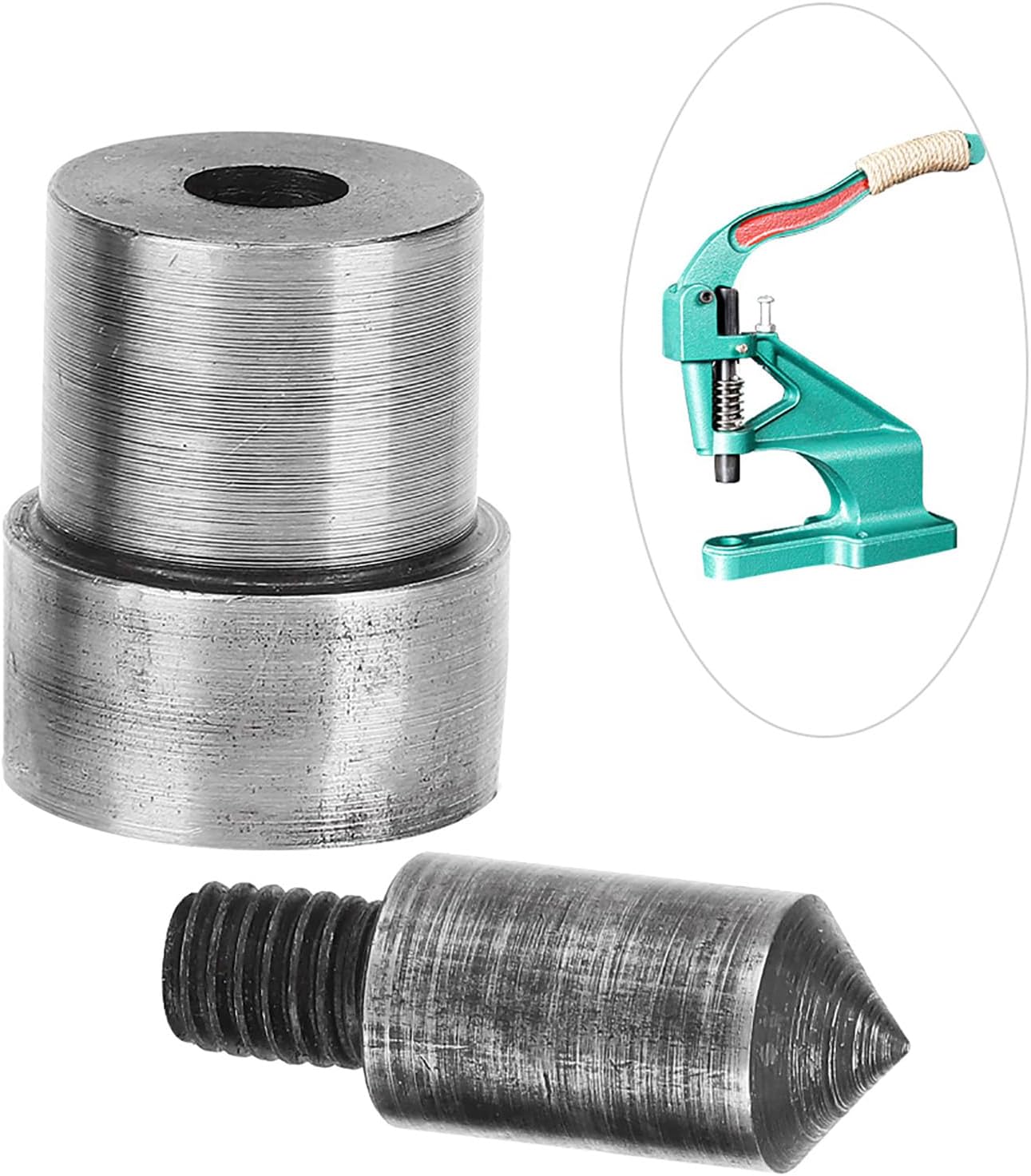 2Pcs and Press Punch Machine Tool Heavy Duty Metal Grommet Eyelet HSpring Snap Fastener Button Die for Hand Pressing(10mm)