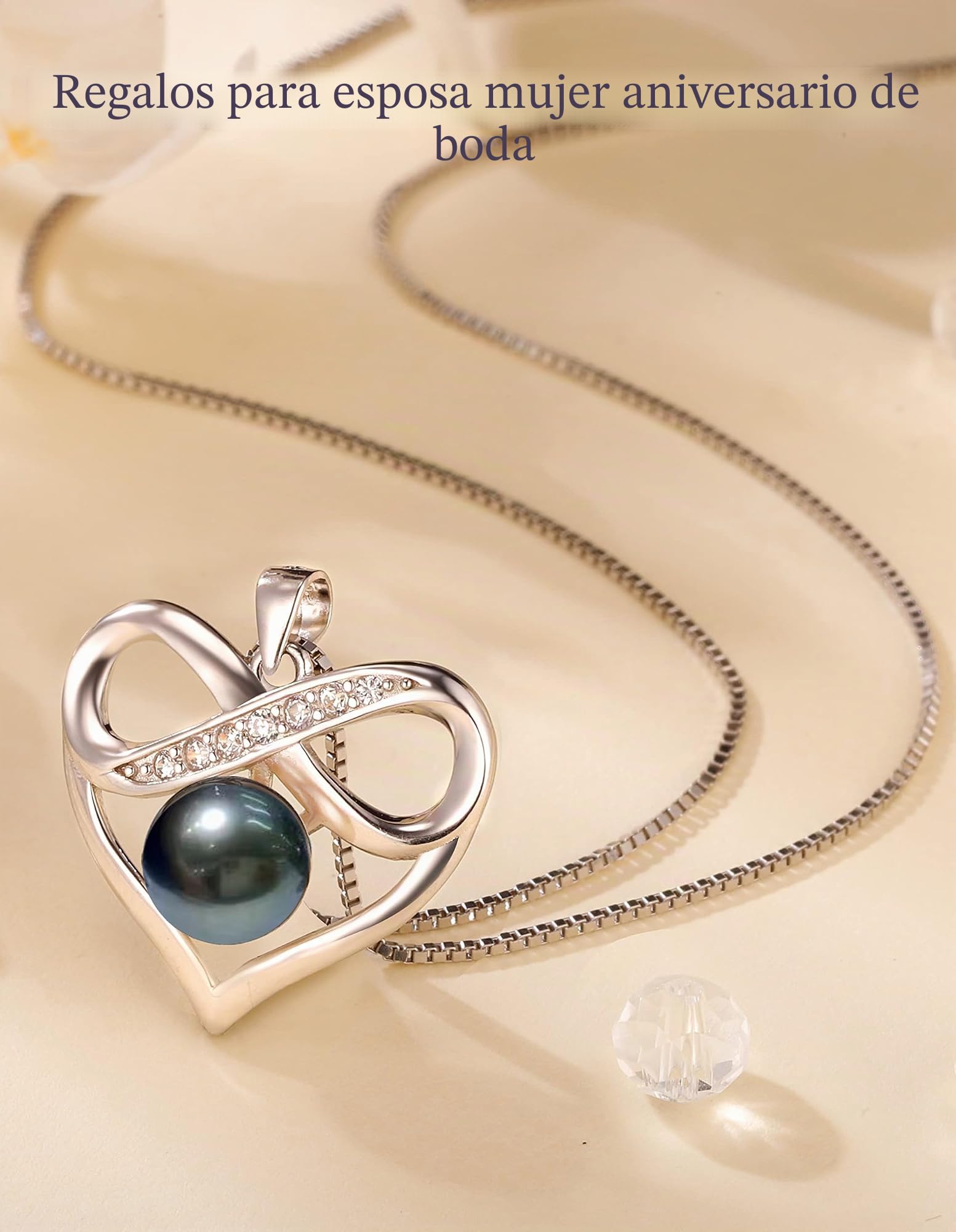 Regalos para mujer, esposa, collar de perlas negras tahitianas, regalo para esposa, boda, cumpleaños, aniversario, joyería, día de la madre, regalos para mamá, día de San Valentín, regalos