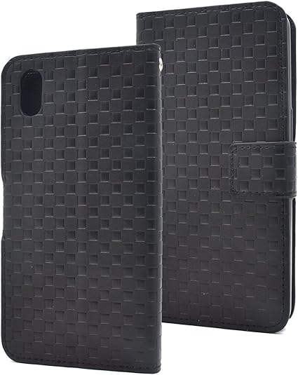 Amazon Plata Android One S4 Digno J ケース 手帳型 ブロック チェック デザイン 市松 格子 の シンプル カバー 横置き可 カードポケット 付き ブラック Yaos4 62bk プラタ 家電 カメラ