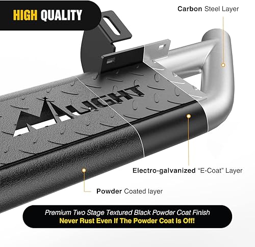 Miniatura 3 de Nilight Estribos para Wrangler JK & Unlimited 2 puertas 2007-2018, sistema de doble viga mejorado, escalón lateral, antideslizante, texturizado,