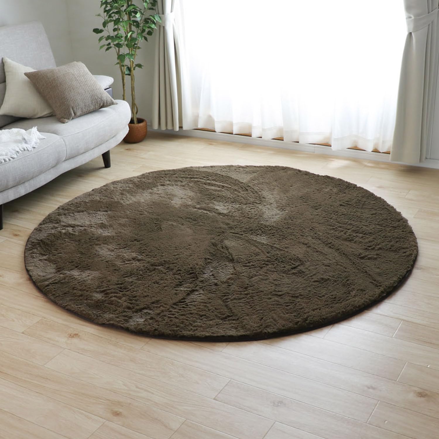 【在庫セール】フリーリー シャギーラグ ラグ カーペット 直径140cm 防ダニ Amazon｜フリーリー シャギーラグ ラグ カーペット 直径140cm 防