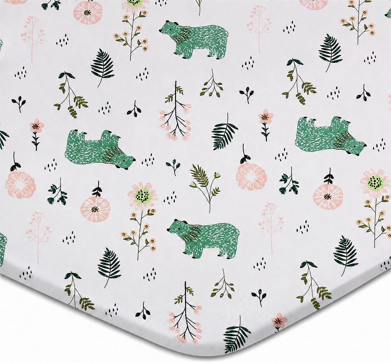 SheetWorld Baby Fitted Bassinet Sheet Fits Nuna Mixx, Bugaboo Fox, UPPAbaby 12 x 29, 100% Cotton Jersey Hypoallergenic, Woodland Bears, Made in USA
