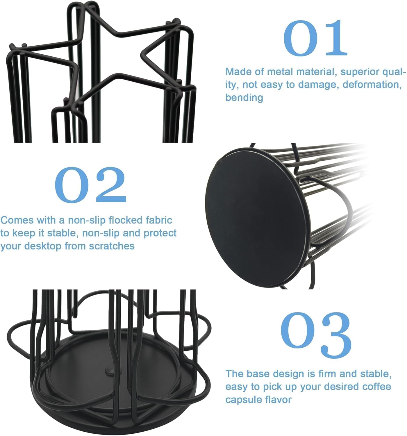 Nespresso Vertuo Pods Holder 360° Spinning Coffee Pod Holder for 35 Vertuo Pods, No Assembly Required, Space-Saving Coffee Station Accessories & Nespresso Storage for Countertop, Sleek Black