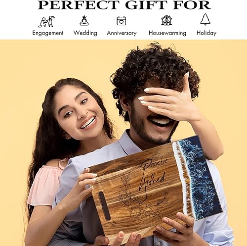 Miniatura 2 de Tabla de cortar de boda personalizada, regalo para el nuevo hogar, tablero de charcutería grabado personalizado, juego de regalo de despedida de