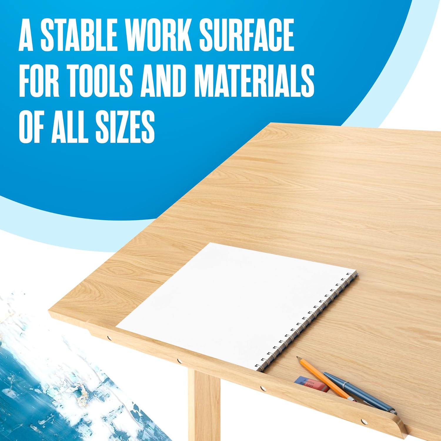 Houseables Portable Drafting Table, Artist Table, Drafting Desk, Artist Desk, Architect, Painting, Blueprint, Blue Print, Plan, Drawing, Art, Architectural, Adults, Dibujo, Wood, Adjustable, 36" x 24"