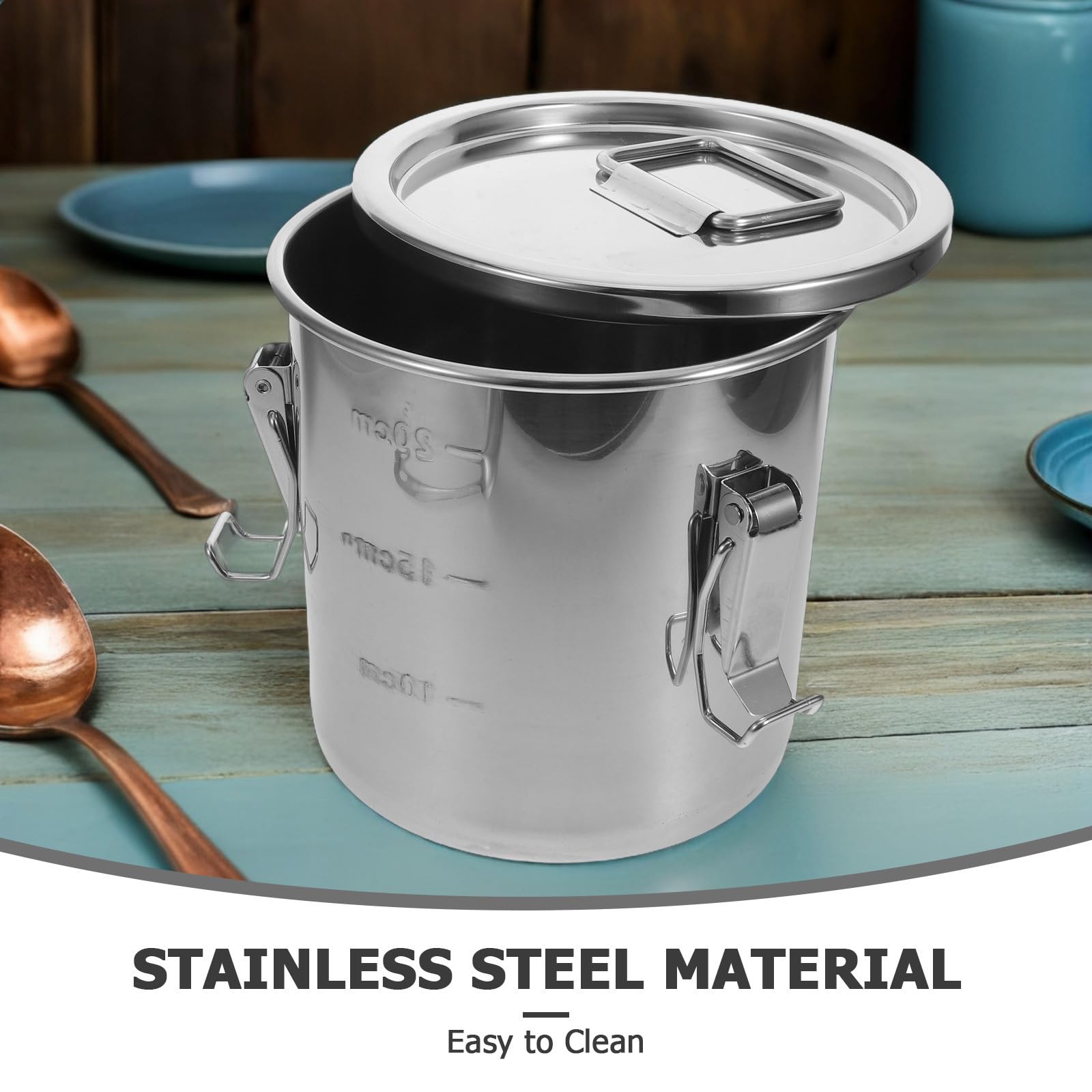 Homoyoyo Edelstahl Doppelohr Dichtbehälter 6l mit Deckel, Silber