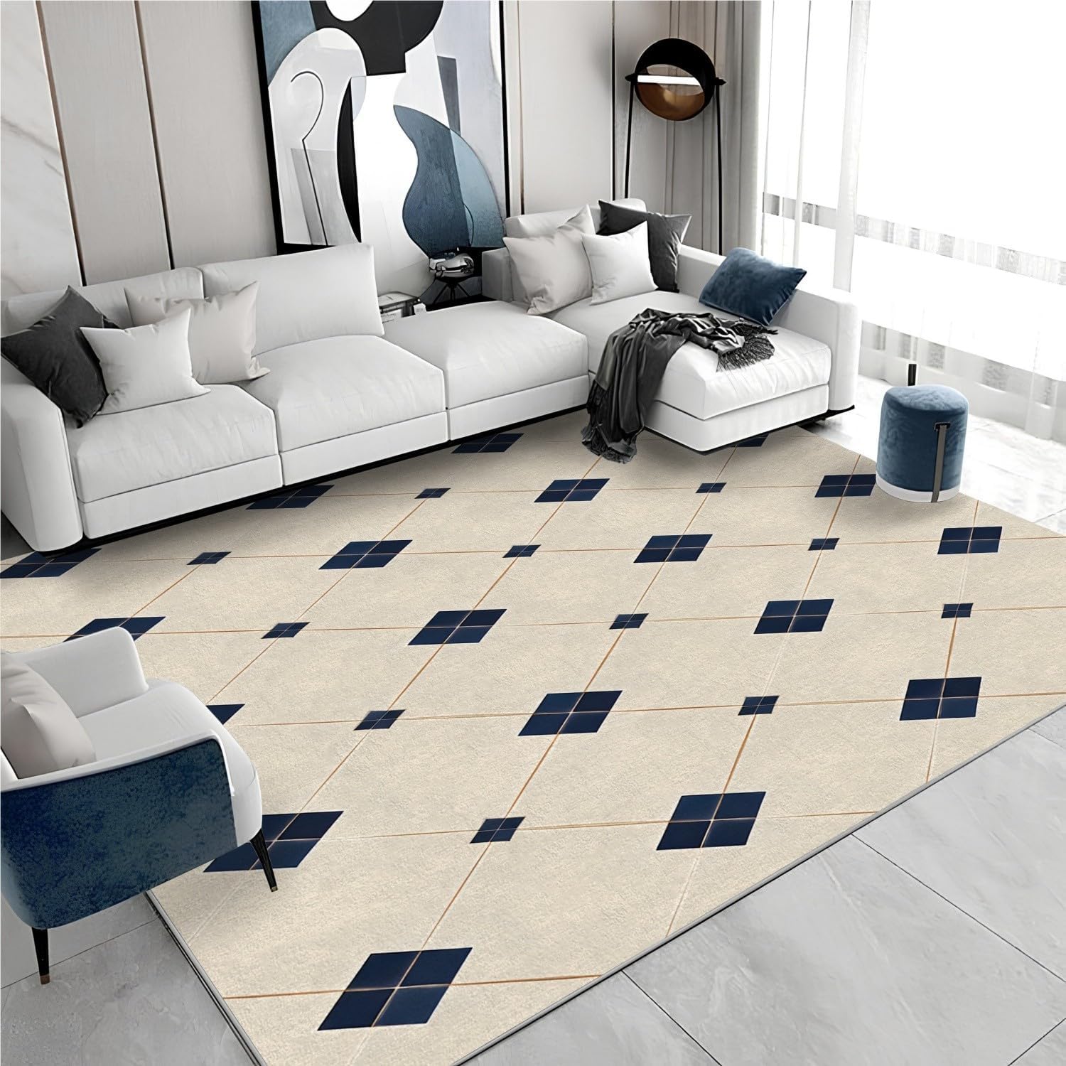 Floral Vintage 5x7 Rug - Farmhouse Rug 8x10 - Vintage Area Rug for Bedroom Living, European Western Carpet, Non Slip & Soft Low Pile Indoor Washable Rugs for Women Teens A42