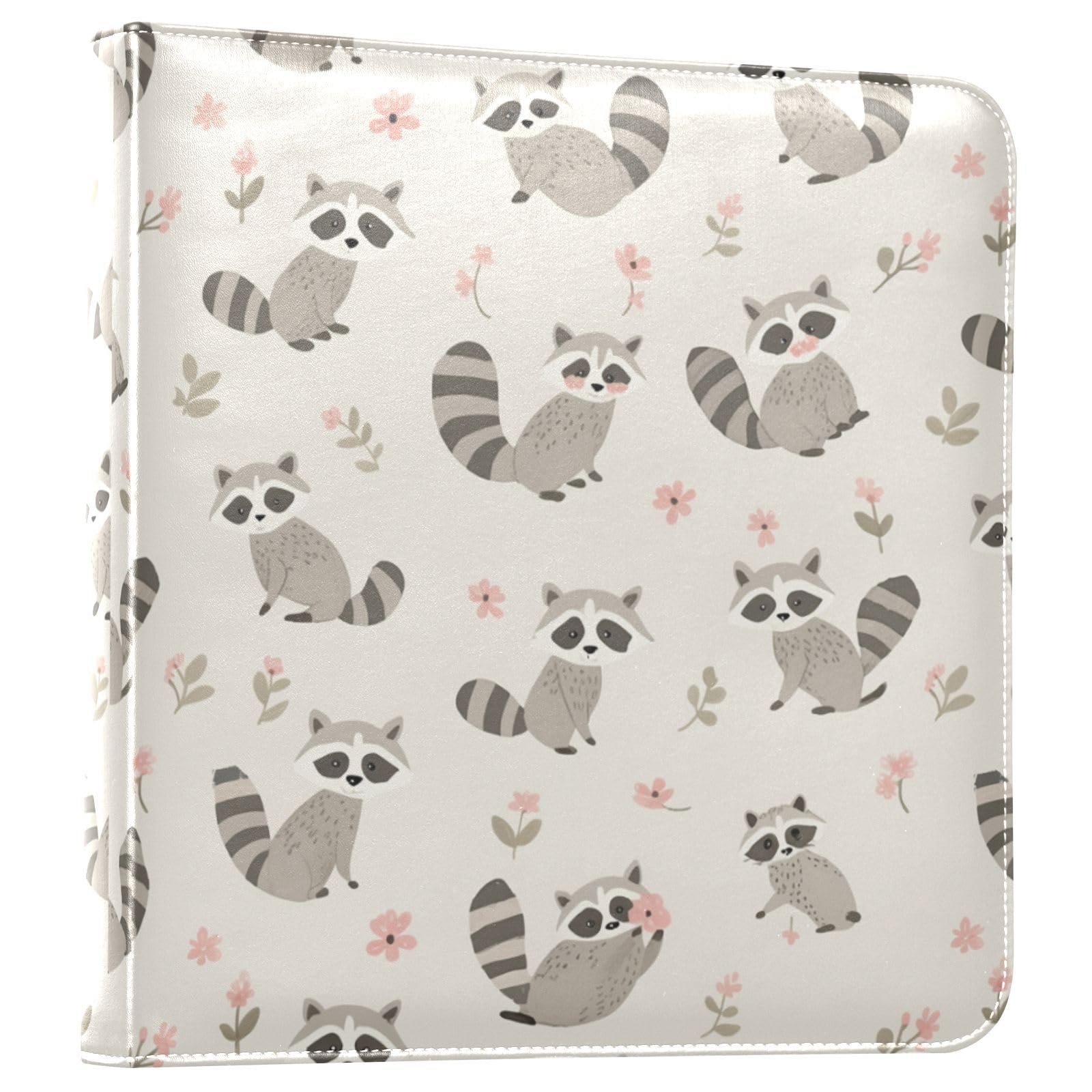 Kigai Raccoons Photo Album Self Adhesive Scrapbook Album Leather Cover DIY Picture Scrap Book with 20 Adhesive Sheets, 11.8x24x0.8 inch