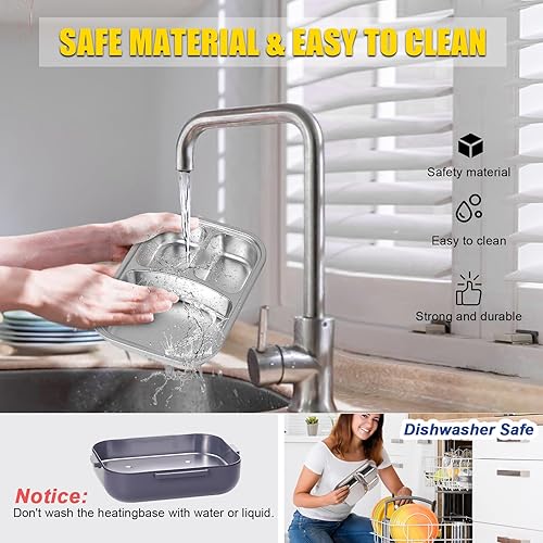 Miniatura 3 de Lonchera eléctrica, calentador de alimentos 60 W de calor más rápido, con tenedor y cuchara y bolsa de transporte aislada de 1224110 V para