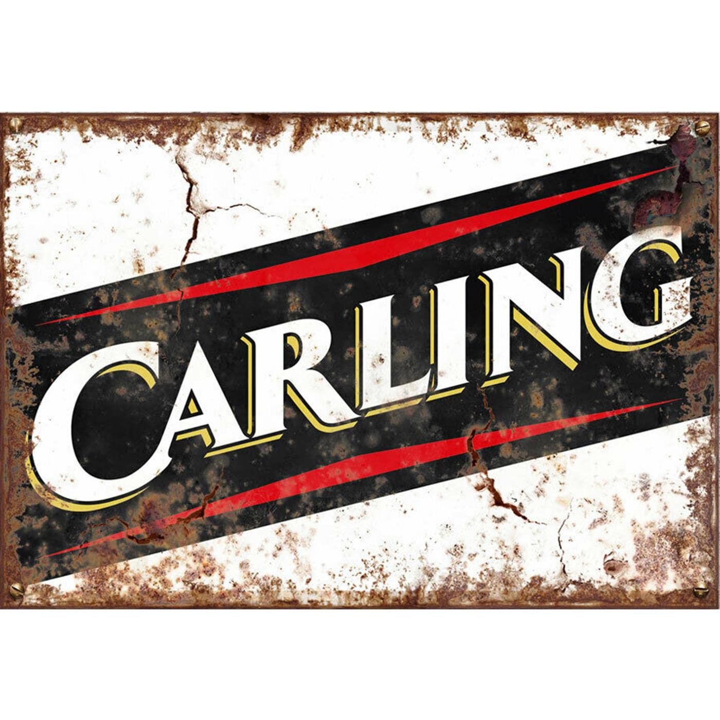 Sawfish® Carling Beer Metal Sign Retro Vintage Wall Tin Plaque 10x15cm 20x15cm 20x30cm 30x40cm 40x60cm Ideal for Pub Shed Bar Office Man Cave Home Bedroom Dining Room Kitchen