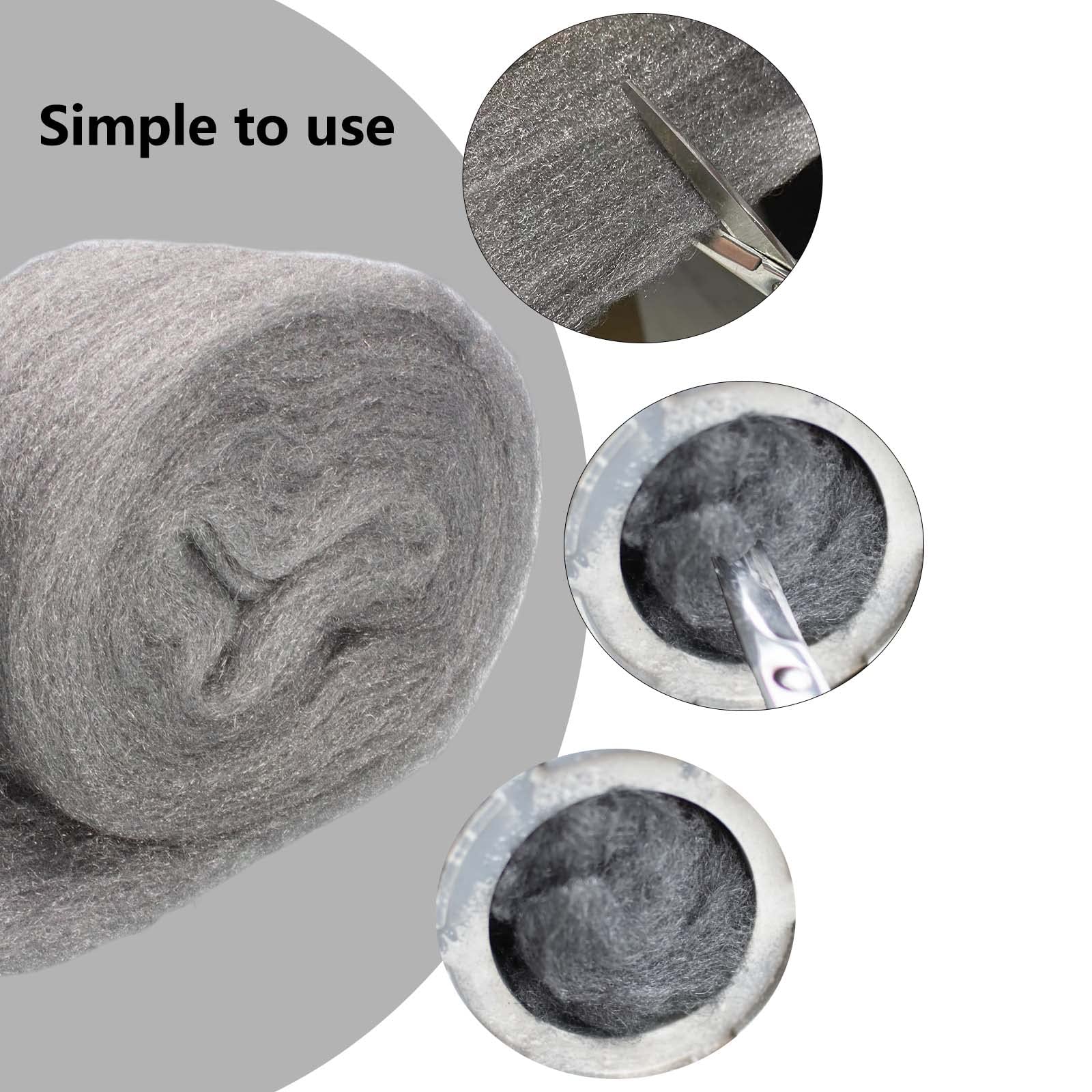 #000 Steel Wool Roll 2 Pack Steel Wool Fill Fabric Roll 10 Ft Coarse Wire Wool Hardware Hole Filler Gap Blocker to Clog up Holes Wall Cracks Siding Pipeline Vents in Garden, House, Garage 1