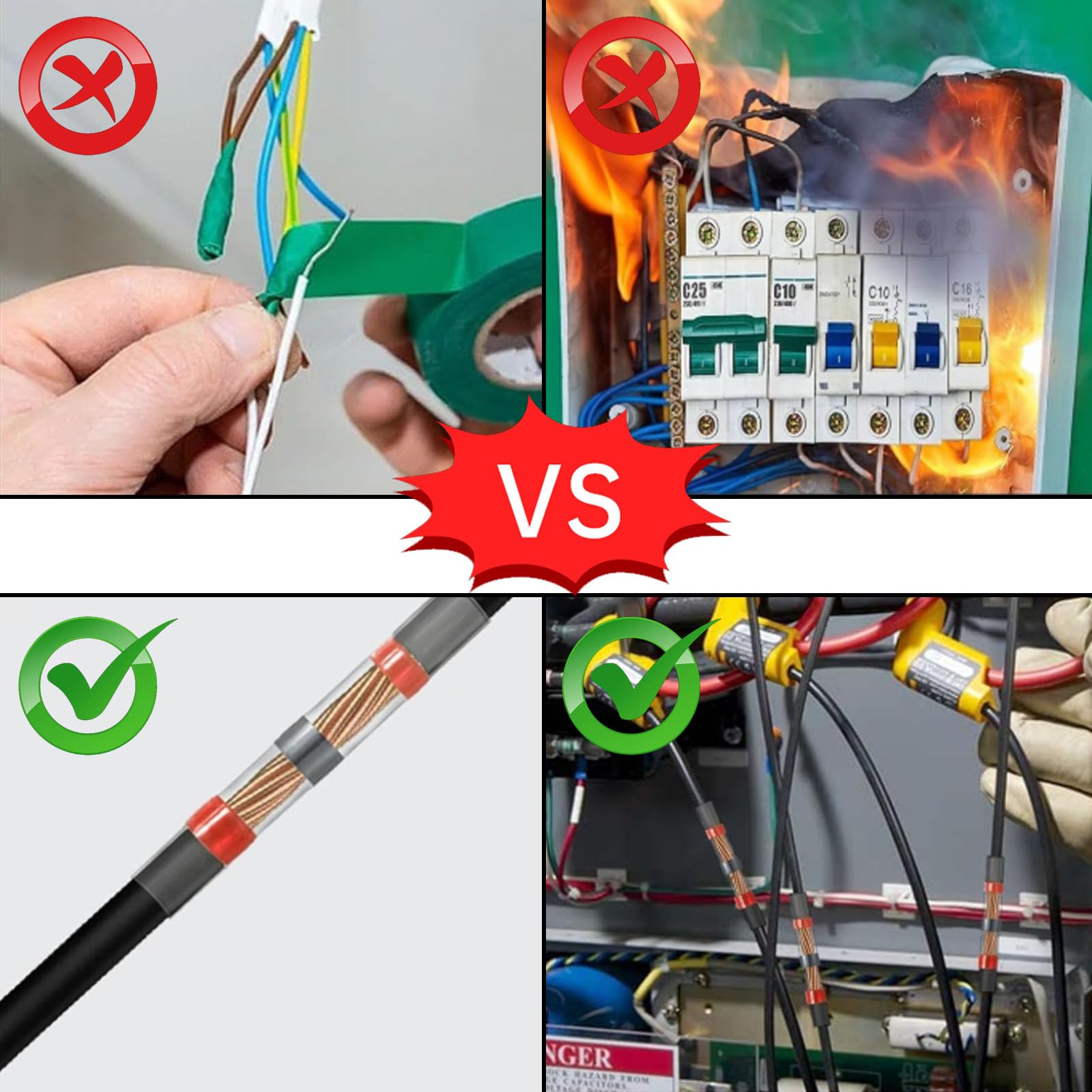 GIONAR AWG22-18 Lot de 150 connecteurs à souder avec gaine thermorétractable Connecteur de fil avec joint de soudure Rouge Connecteur à sertir pour l'industrie électronique automobile