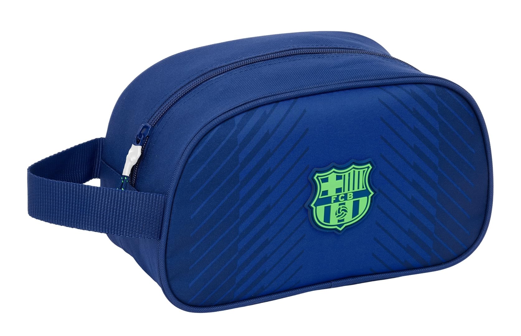Safta F.C. Barcellona NAVY Blue – Beauty case scuola per bambini medio con manico, beauty case per bambini, adattabile al carrello, facile da pulire, comodo e versatile, qualità e resistenza, 26 x 12
