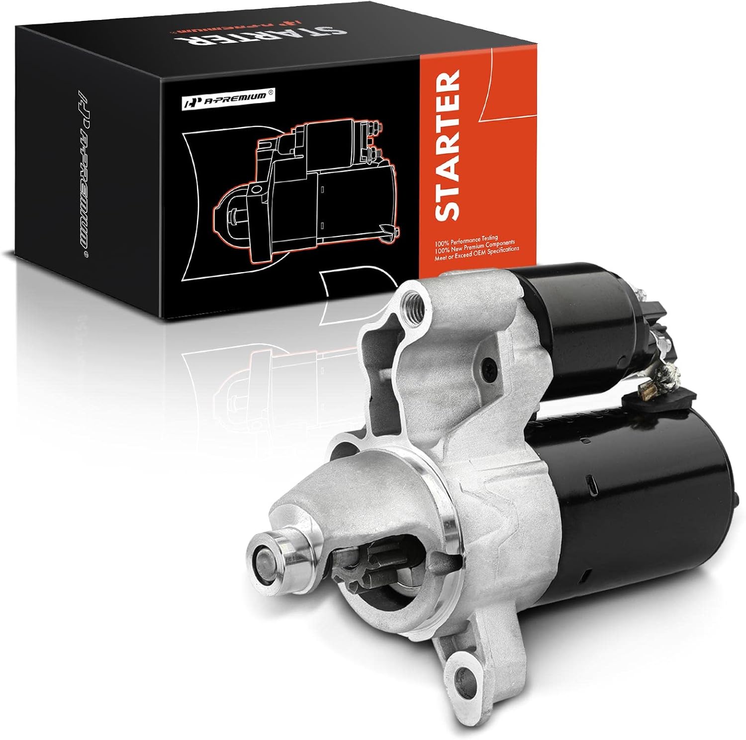 A-Premium Starter Motor Compatible with Audi A4 10-16, A4 Quattro 11-12/14-16, A5 10-14, A5 Quattro 10-16, A6 12/14-15, A6 Quattro 14, allroad 13-16, Q5 12-17, L4 2.0L, 12V 1.1KW 10 Teeth CW