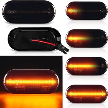 POPMOTORZ LED Dynamic Side Indicator, LED Indicators Compatible with VW Bora Golf3 Golf4 Polo 6N Polo 6N2 Sharan Side Light 2835 SMD with Canbus Design Error Free, 2Pcs