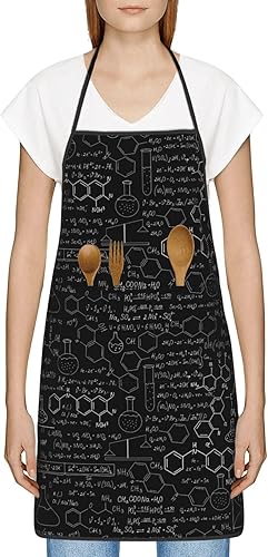 Miniatura 3 de DOFFO Abstracto Ciencia Química Regalo Para El Hogar Cocina Camarera Chef Grill Bistró Delantal de Hornear Delantal Impermeable Babero Delantales
