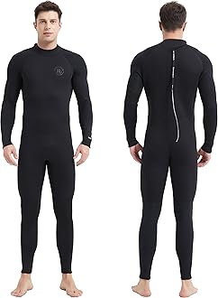 Men's Wetsuit 3/2mm and 5/4mm,Full Wetsuits for Men,Men‘s 3mm Full Wetsuit Front Zip for Diving Snorkeling Surfing Swimming