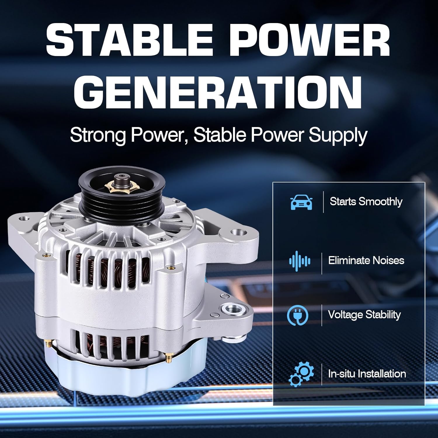 27060-21150 80Amp Alternator for Toyota for Yaris L4 1.5L 1497cc 2006 2007 2008 2009 Automotive Replacement iG L S FR Alternators Replace#OE 27060-21151,104210-818,104210-8180,104210-840,104210-8400