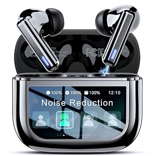 ZIUTY Wireless Earbuds Bluetooth Headphones, ANC/ENC Noise Cancelling, Ear Buds with Multifuntional Touch Screen, 40H Stereo Sound for Sports, IPX7 Clear Calls, 5 EQ for iOS Android (Black) - Amazon product rated Grade A