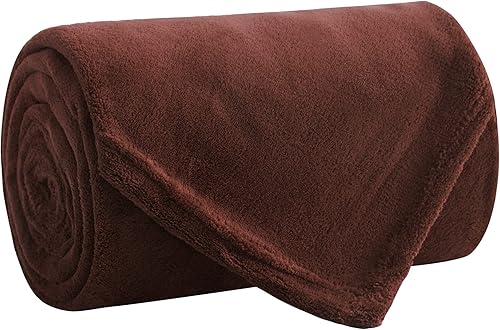 Empire Home - Manta de forro polar de felpa suave, ligera para todas las estaciones, multiusos y viajes (marrón)