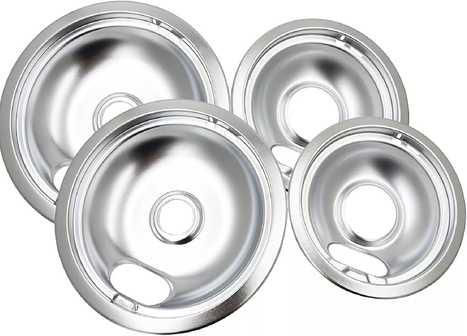 W10196405 Range 8 Inch Drip Bowl x 2 and W10196406 Range 6 Inch Drip Bowl x2