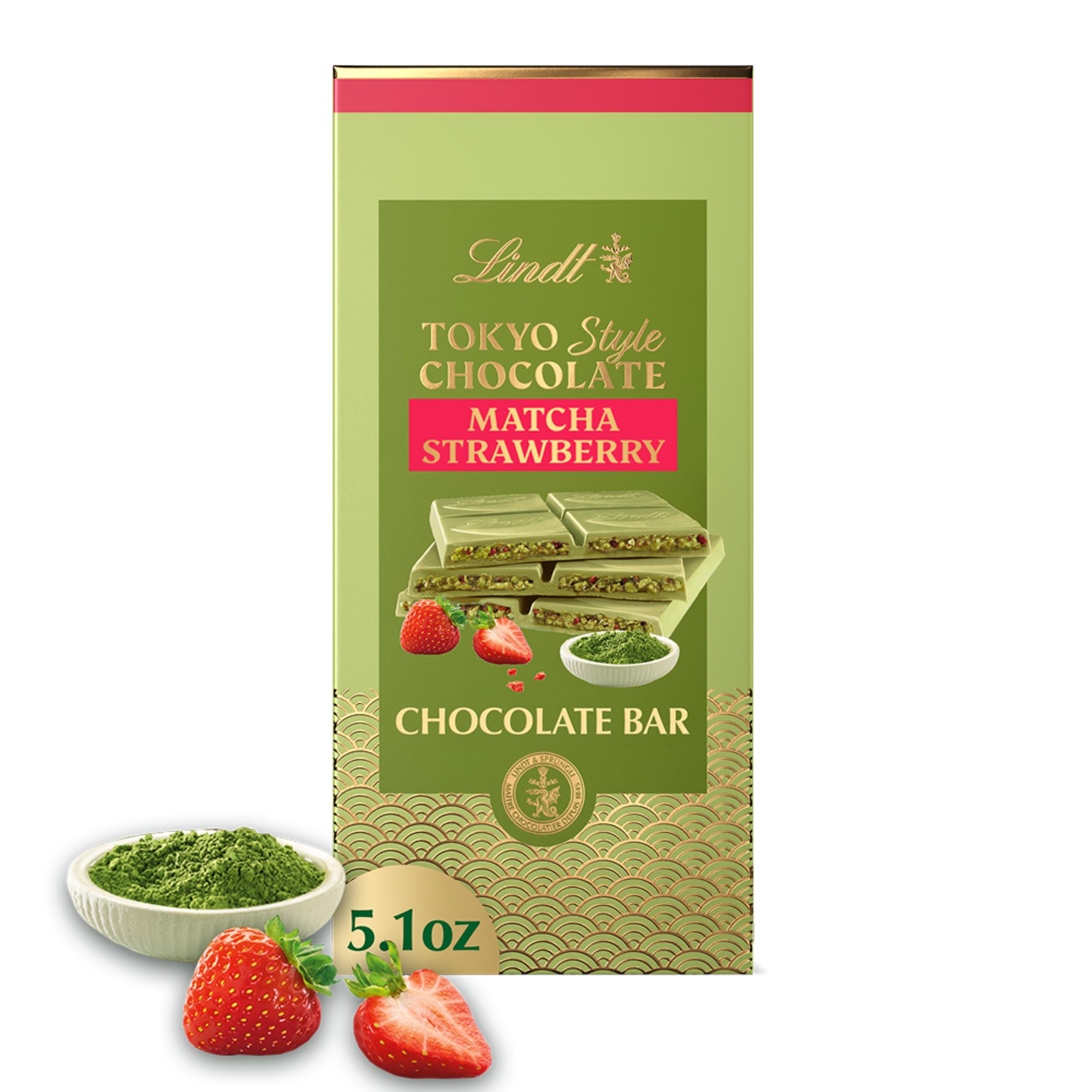 �️Lindt Tokyo Style Matcha Strawberry White Chocolate Candy Bar, 5.1 oz. — grocery & food deal