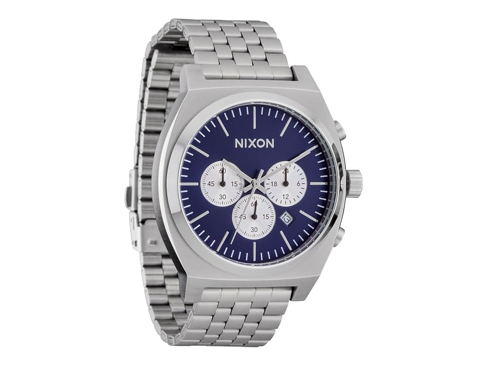 Nixon Time Teller Chrono Mens Watches SilverMidnightSilver Stainless Steel