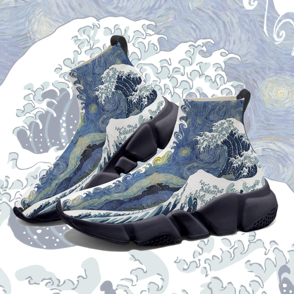 Men Women Slip-on Socks Sneakers Art Graffiti Painted Casual Shoes Tennis Running Shoes Plus Size 5-15 - Image 3