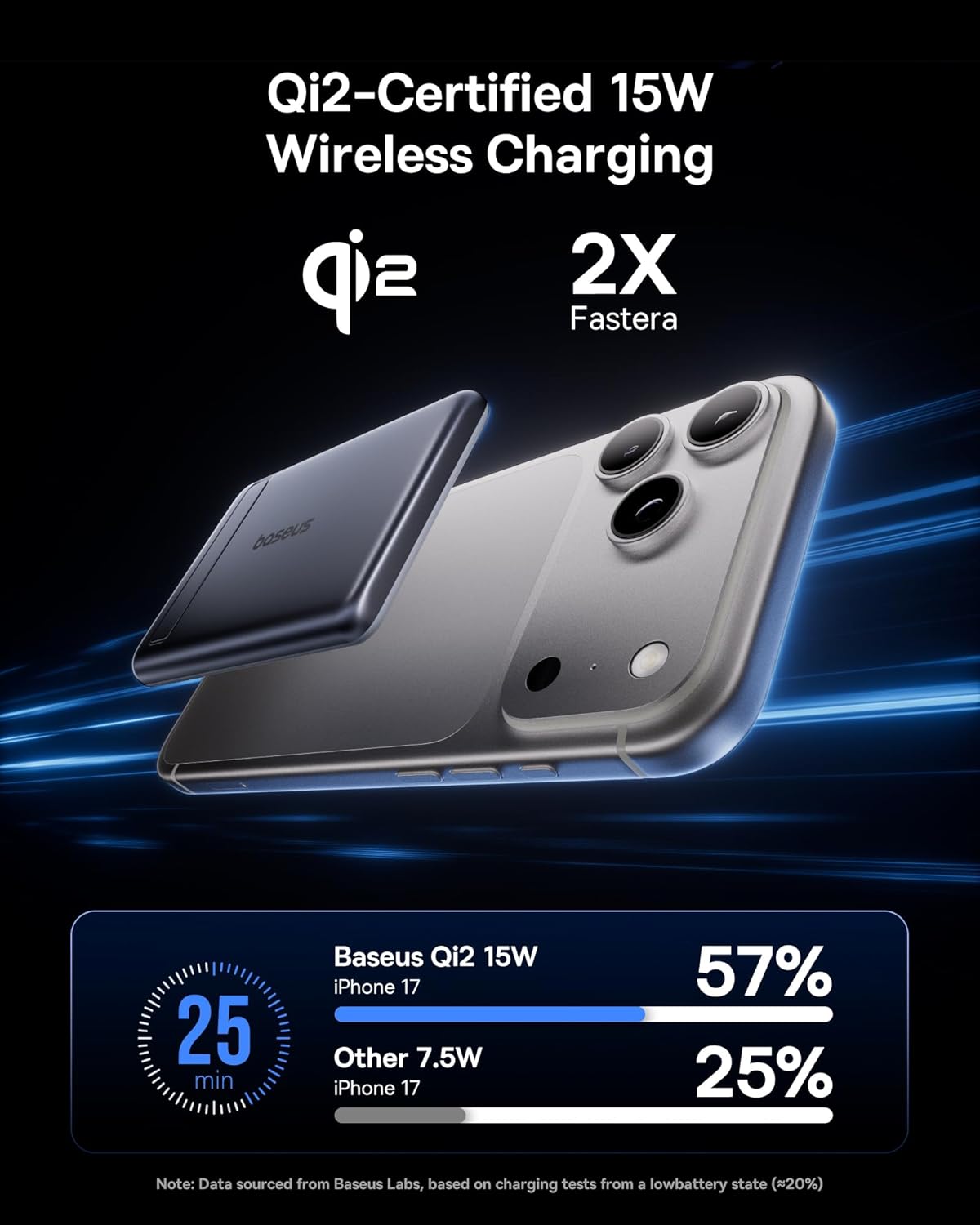 Baseus Picogo Power Bank, Smallest Qi2 Certified 15W MagSafe Portable Charger, 0.5" Ultra Slim 5000mAh Magnetic Battery Pack with Stand, Alloy Wireless Charger for iPhone 17 Pro Max/17 Air/16 Series - Image 4