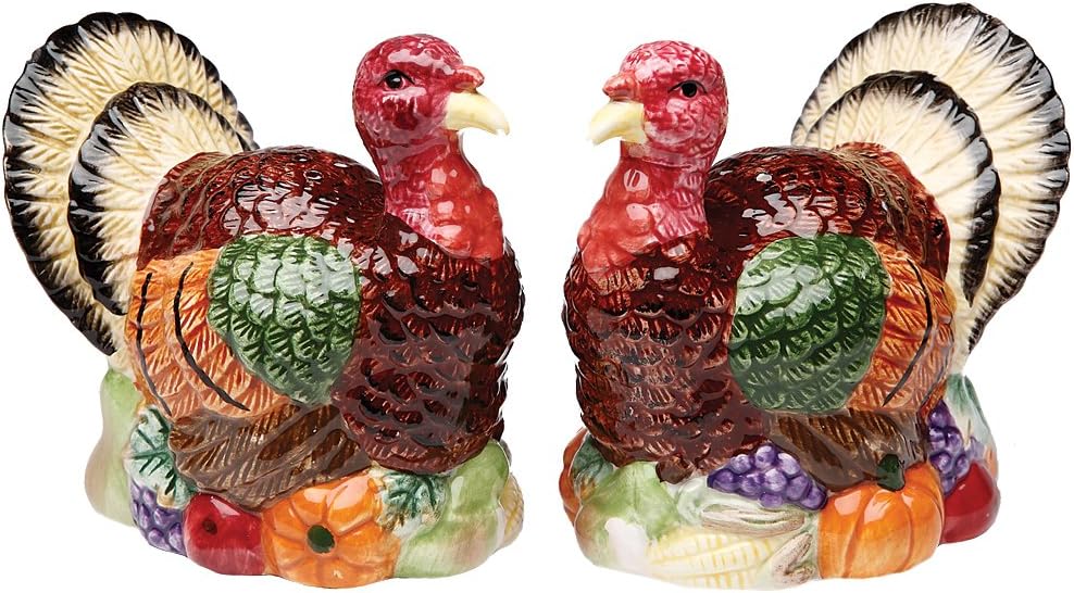 Cosmos Gifts Turkeys Salt And Pepper Shaker Set Thanksgiving Fall Harvest Tableware Dcor