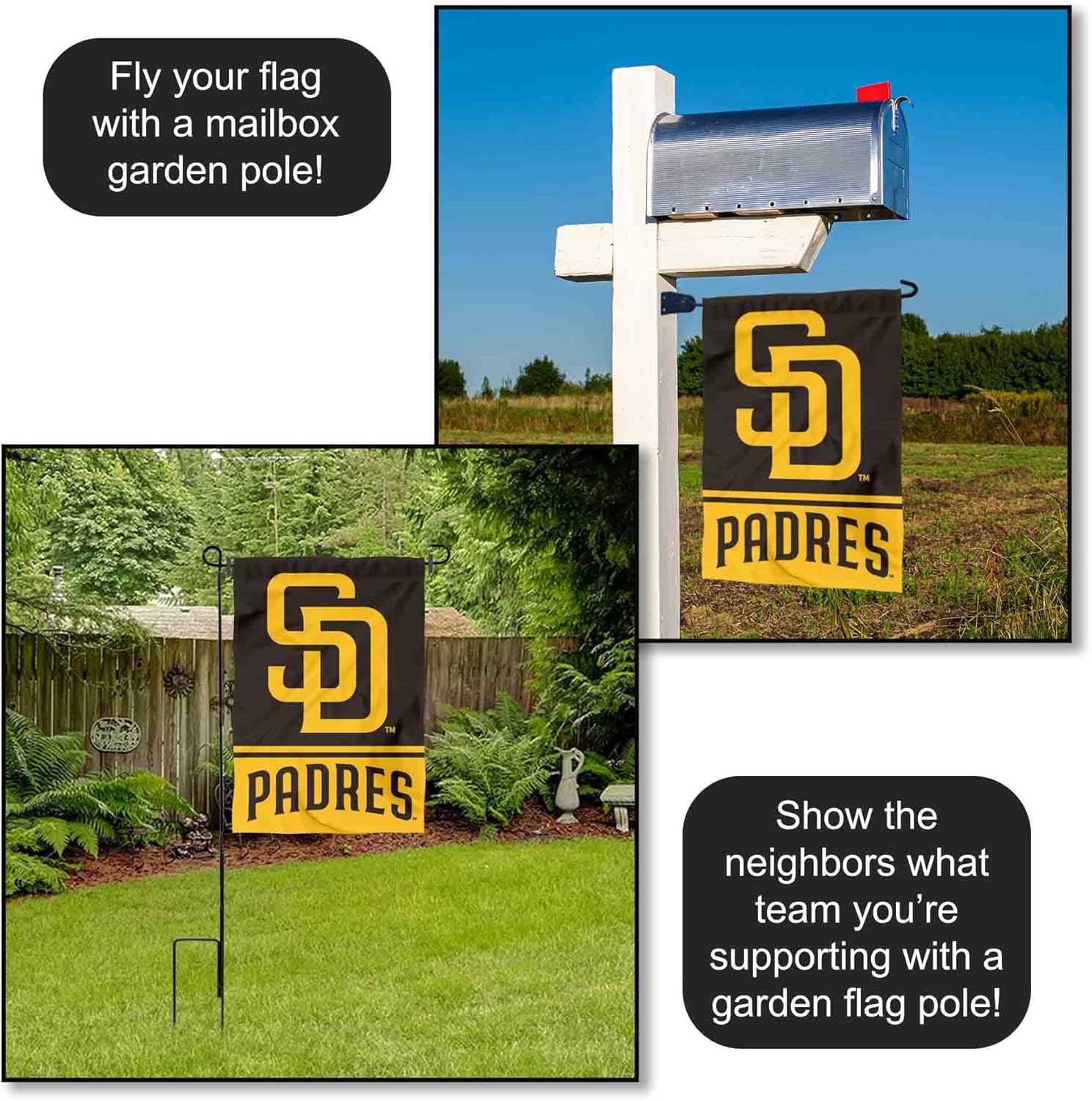San Diego Padres Double Sided Garden Flag - Image 4