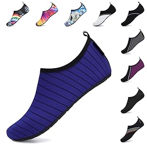 SAGUARO Unisex Scarpe da Mare Uomo Scarpe da Spiaggia Antiscivolo Donna Scarpe da Immersione Leggere Scarpe per Acqua Yoga Scarpe da Scoglio Traspirante Sportive Surf Azzurro 36 / 37 EU