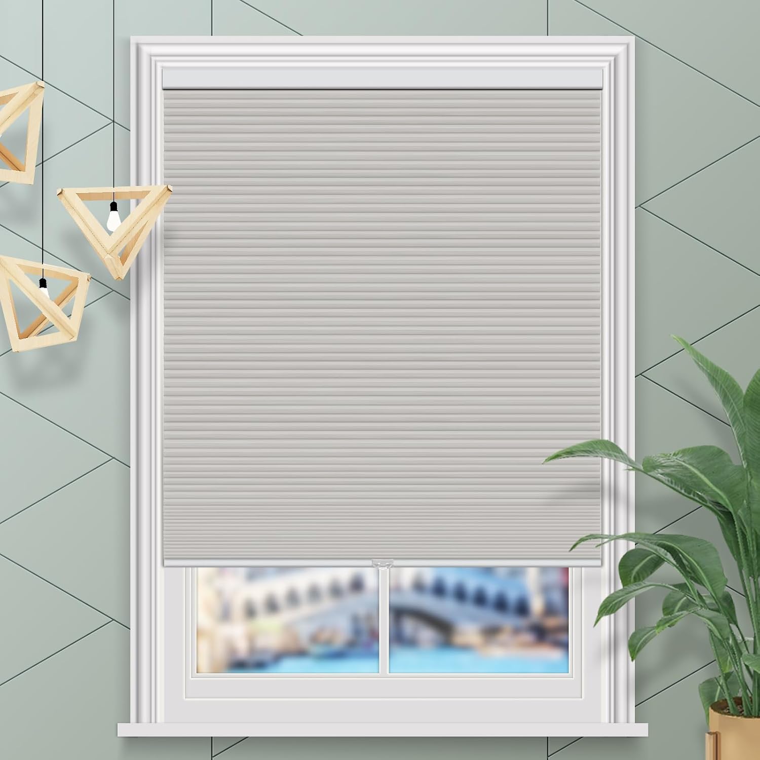 Cellular Shades Cordless Honeycomb Blinds for Window Top Down Cellular Blackout Shade for Windows White 24" x 64"