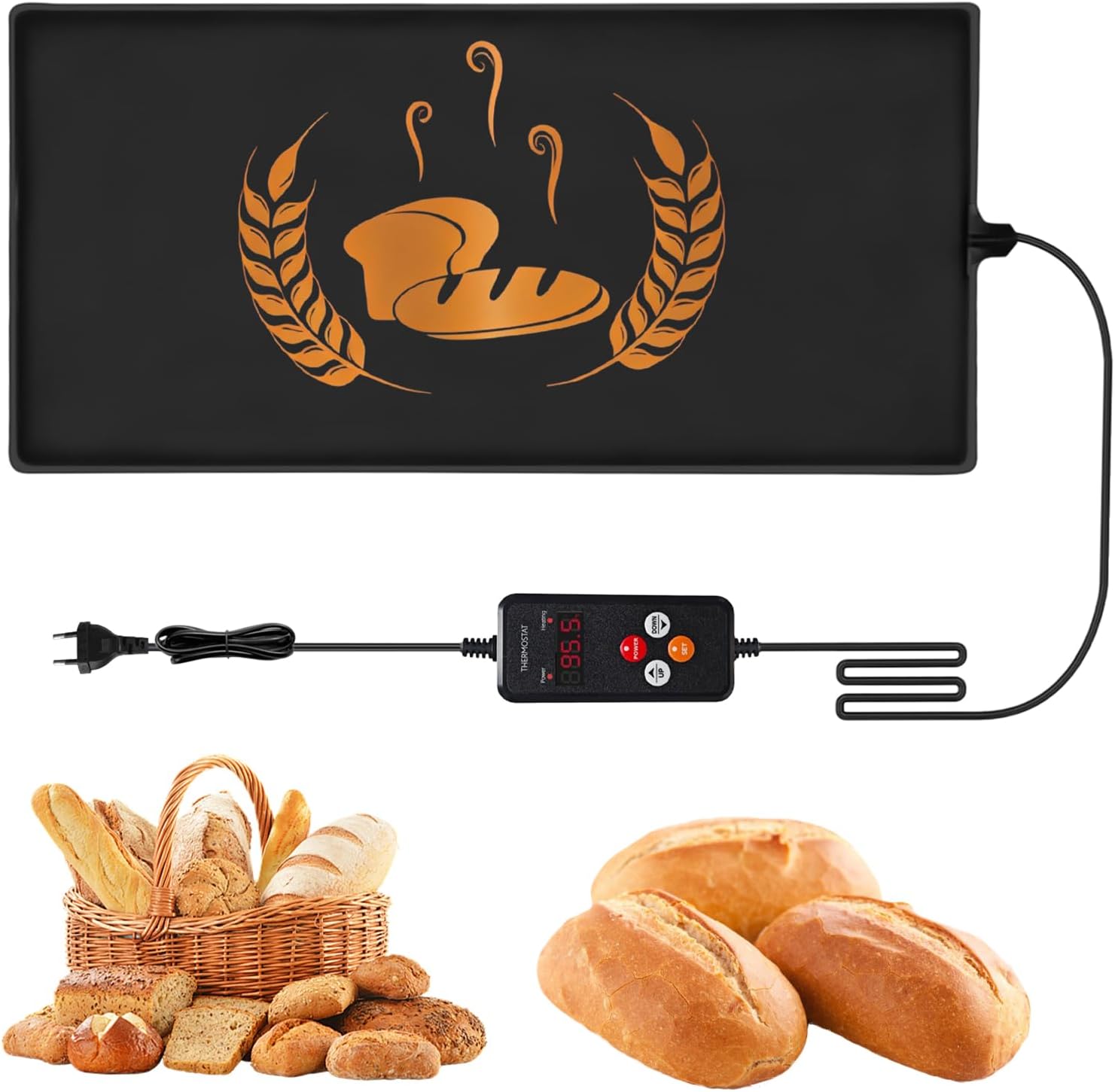 Bread Heating Mat,25×53CM Bread Proof Heating Mat With Thermostat, Sourdough Baking Mat For Dough,Pizza,Yogurt,Pastry,Fermentation,Wine,Chocolate