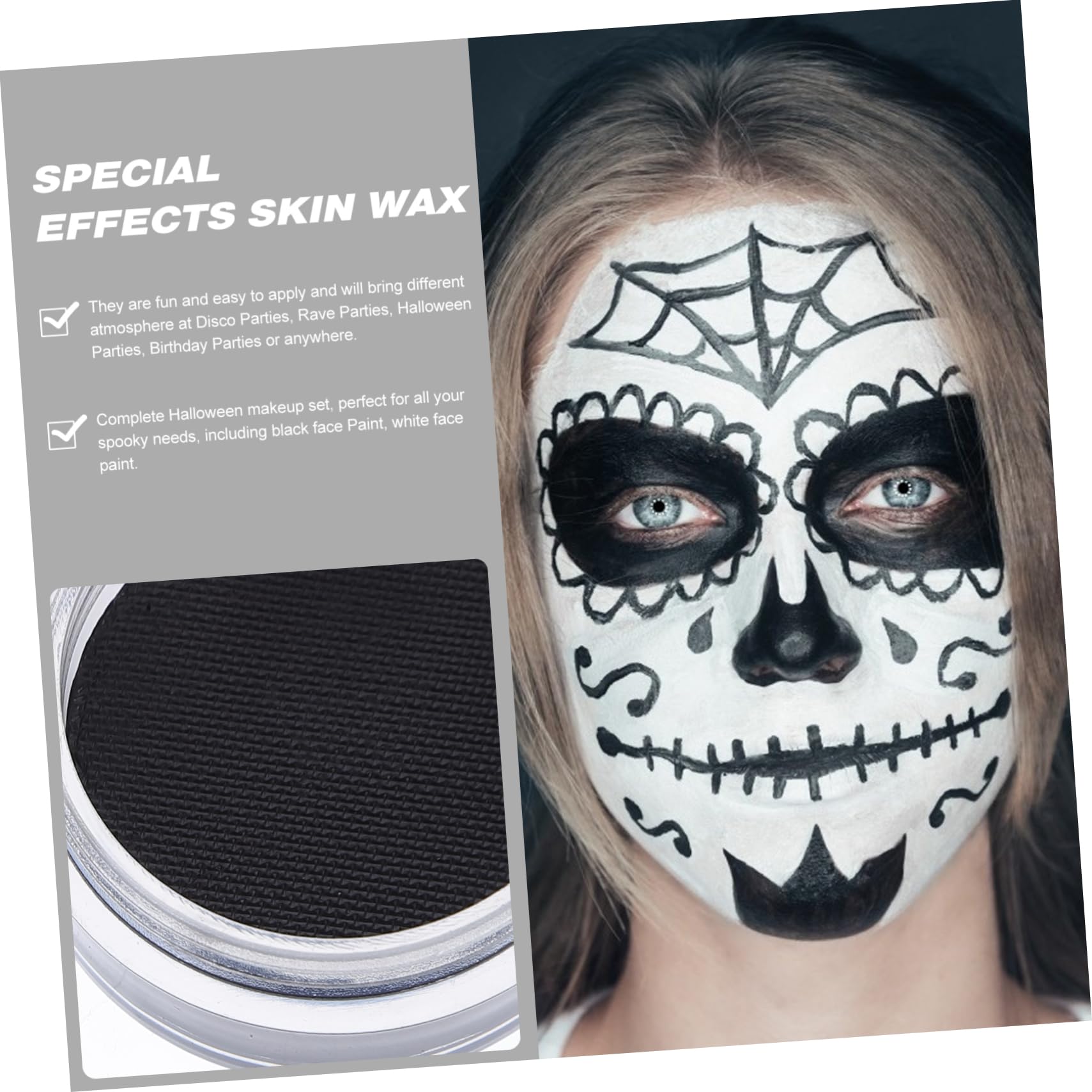 Beavorty 8piezas Facial De Halloween De Maquillaje Especiales Cera Facial Mate Para Cosplay y De Aplicar y Limpiar