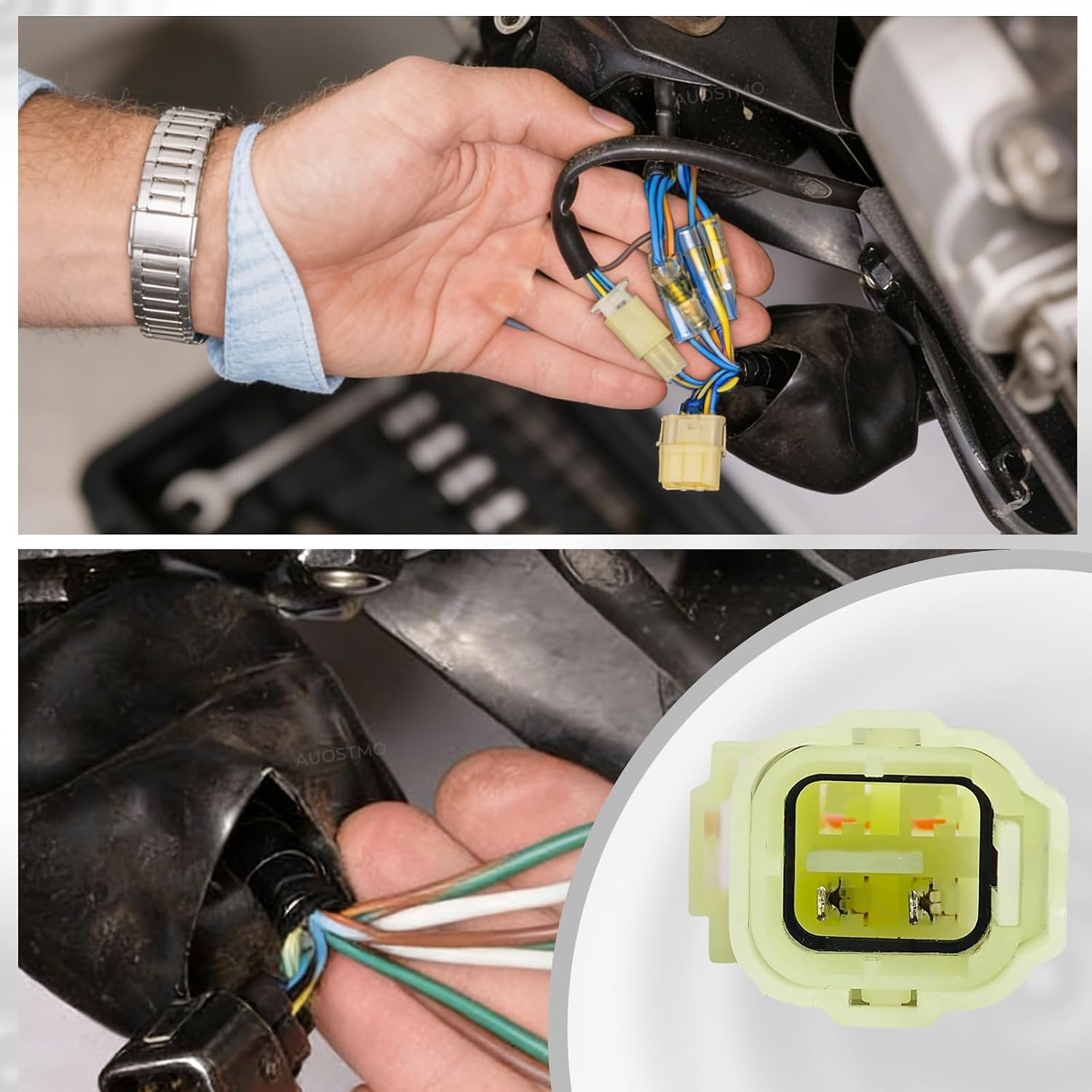 4-Pin SCS Service Check Jumper Harness (No Switch), Fits Honda HM090 DLC on CBR1000RR, CBR600RR, CBF500/F, CB650F/R, CRF1000L Africa Twin, VFR800, GL1800, Rebel 300/500, 070PZ-ZY30100 / 114-58002