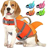 Doglay Dog Life Jacket with Shark Fin, Superior Buoyancy Dog Life Vest with Rescue Handle & Reflective Stripes, Ripstop Pet Preserver Swim Vest for Small Medium Large Dogs