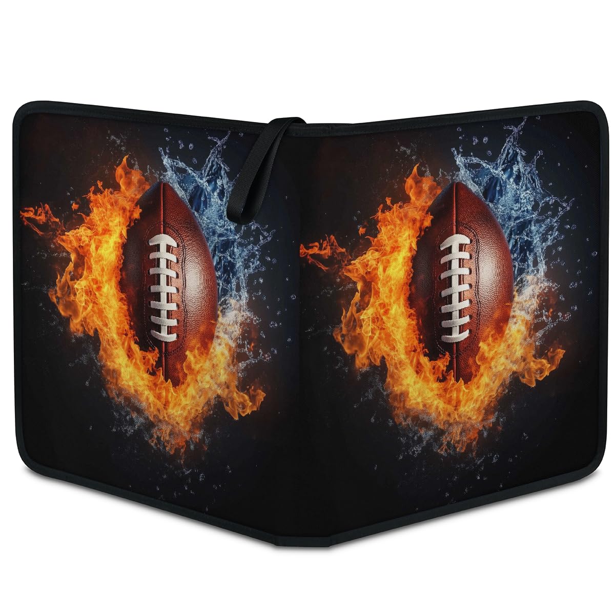 Mexpekil Classeur de cartes de football américain avec 9 poches et 50 pages à chargement latéral pour 900 cartes avec fermeture éclair étanche