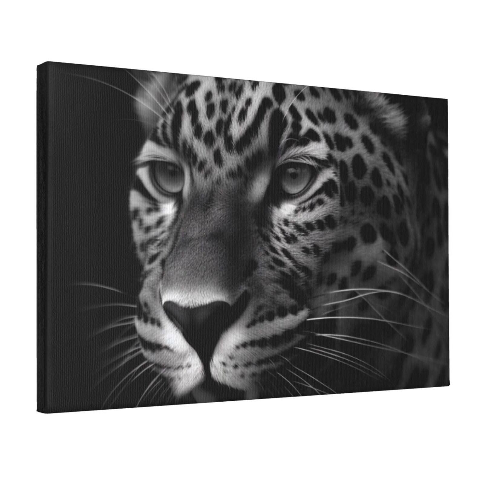YKLJG Leopard Printed Wall Art Canvas Prints 45x30 CM Wooden Framed Picture Painting Artwork for Bedroom Kitchen Home Office Decor