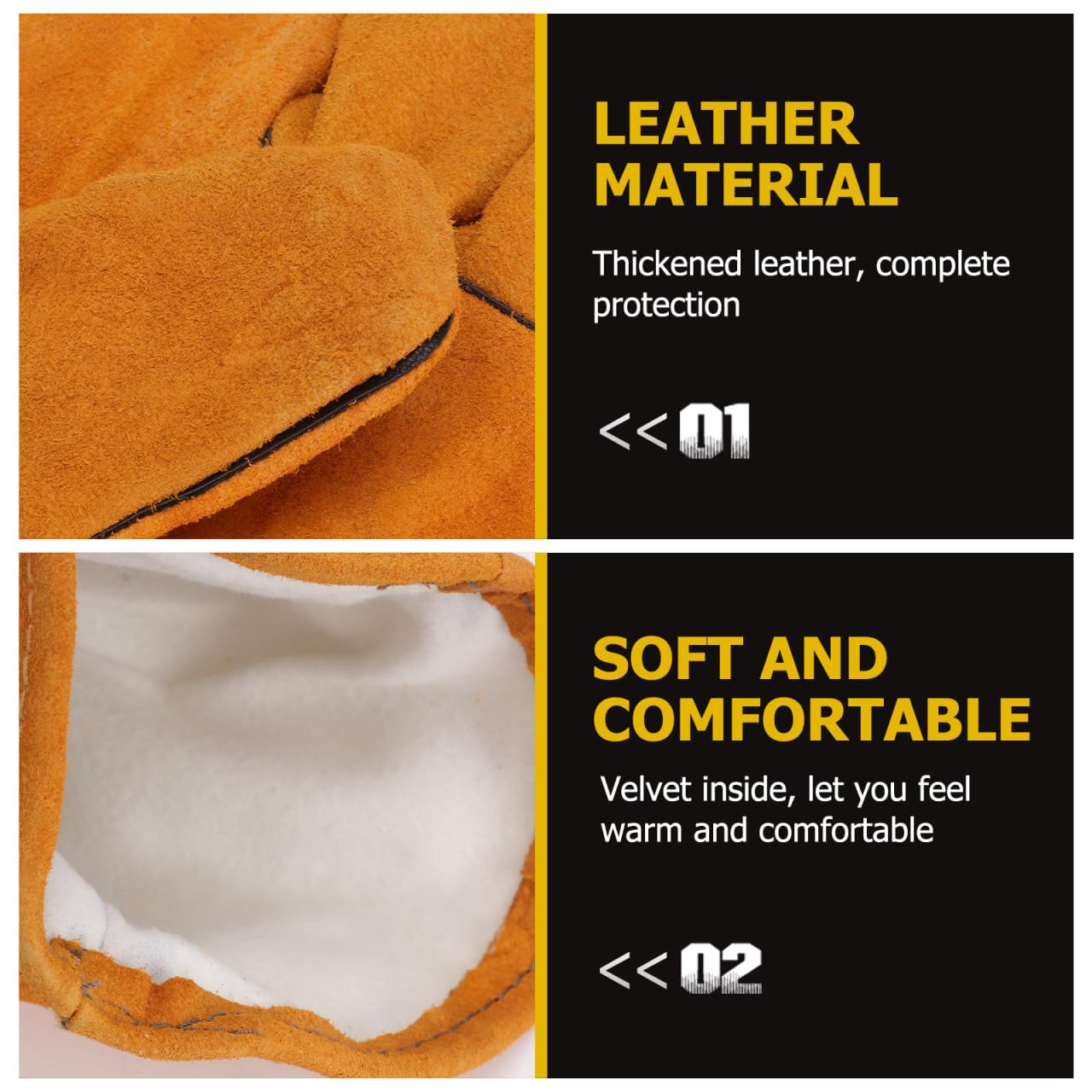 IWOWHERO Anti Bite Gloves for Pets Protective Training Gloves with Double-Layer Cowhide Skin Friendly and Bite Resistant 13.40 Inch for Safe Handling of Dogs Cats Birds and Reptiles - Image 2