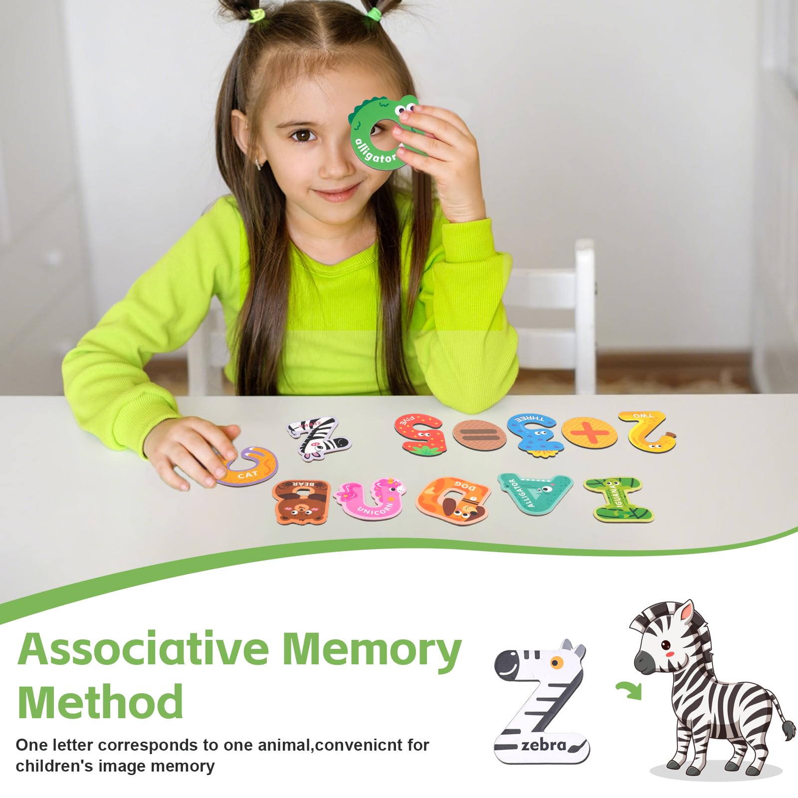 52 Pcs Magnetic Letters and Numbers,Animals Large Fridge Magnets for Kids,Educational Learning Alphabet Toys Include 26 Lowercase abc and Numbers for Baby Toddler Preschool - Image 4
