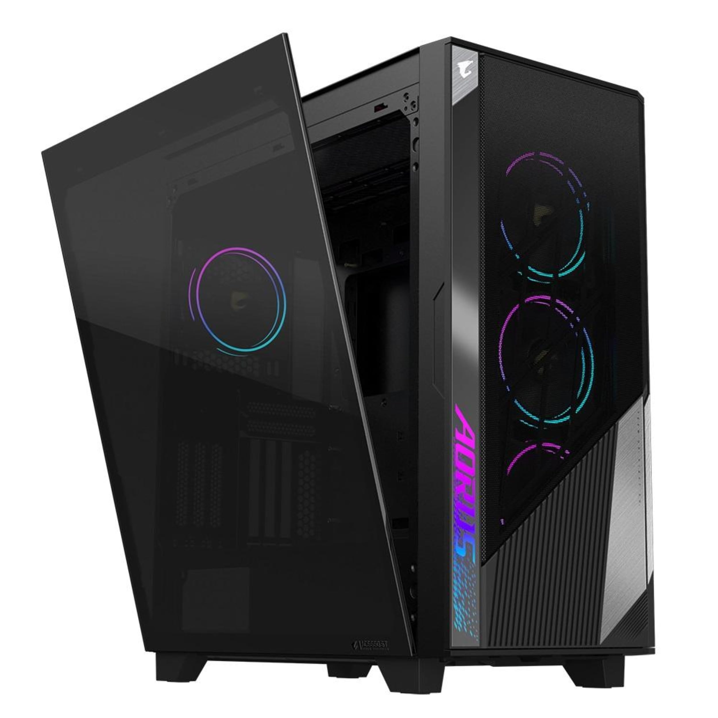 Gigabyte Aorus C500 - Caja ATX de Torre Media de Cristal, Negro, Panel TG, sin Fuente de alimentación