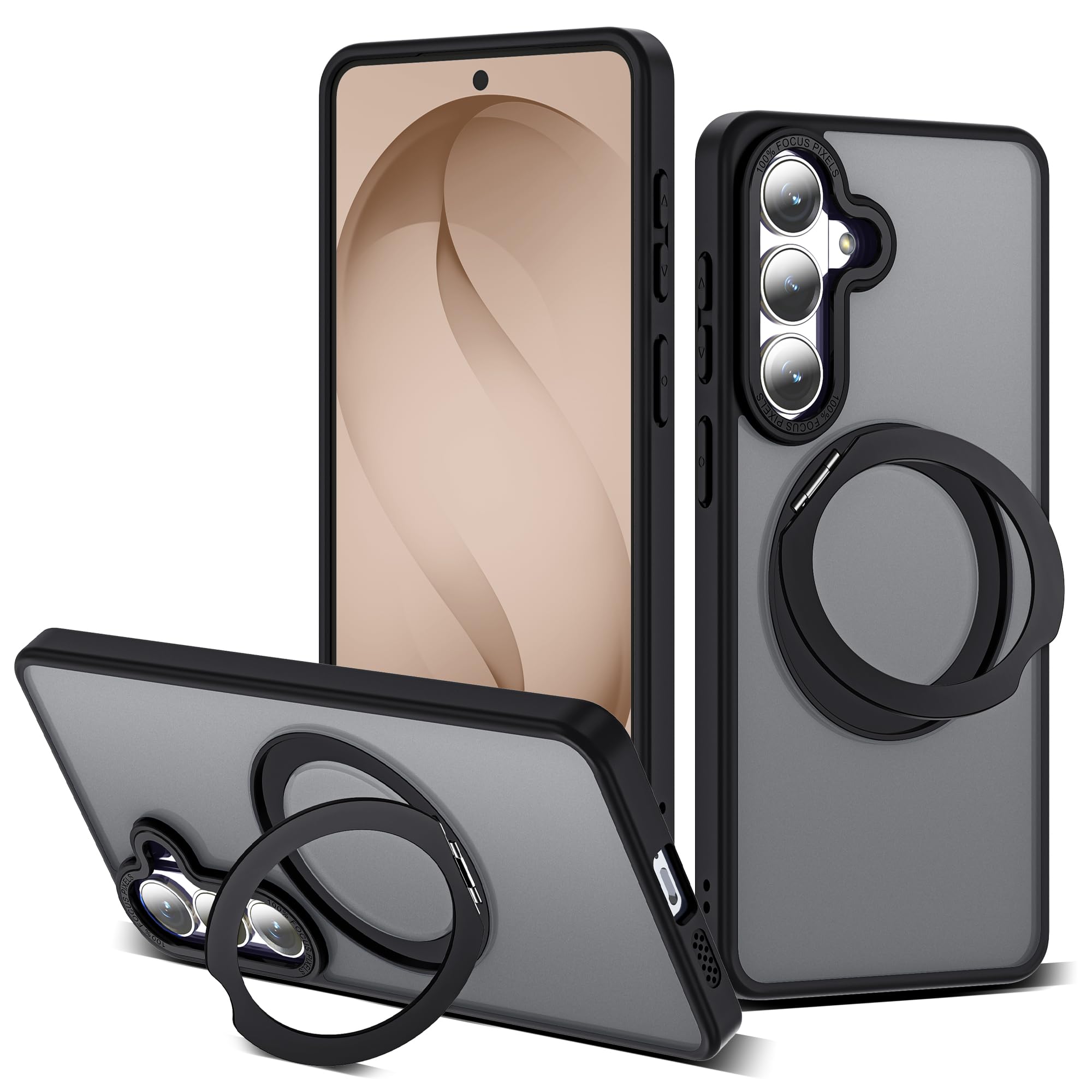for Samsung Galaxy S26 Case with 360° Spin Stand,Black