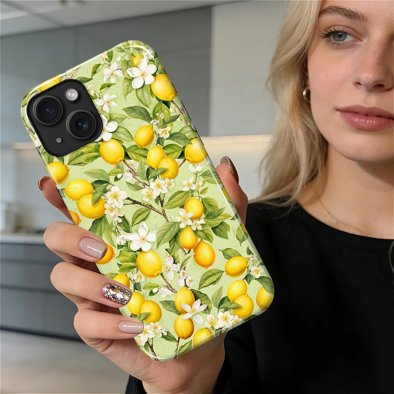 Case for iPhone 14 Plus, Shockproof Hybrid Protective Phone Case, Dual-Layer Drop Protection Anti-Scratch, Lemon thumbnail