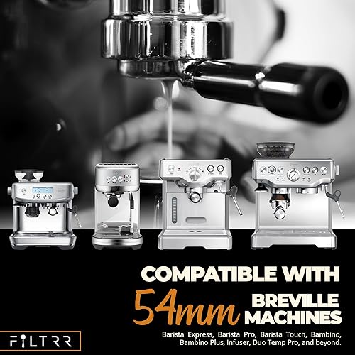 Miniatura 2 de FILTRR Juego de portafiltros espresso de 2.126 in  Compatible con Breville Bambino, Express, Touch de acero inoxidable y aleación de aluminio WDT