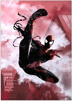Displate Marvel Metall Poster Dark Edition Spider-Man Deko Merch Plakatte Bilder Magnet Montage 12.6x17.7 in