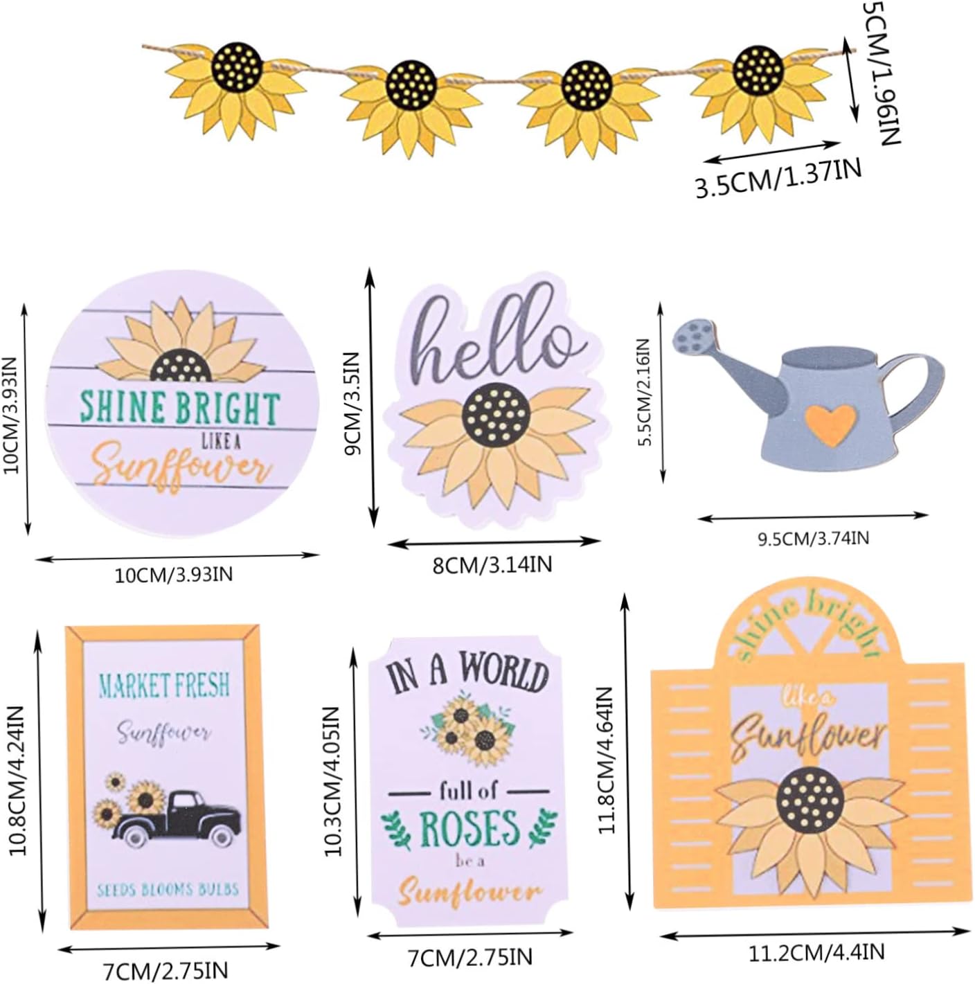 LSLYTQ Sunflower Tiered Tray Decor Realistic Sunflower Garden Ornaments Faux Decorations for Home Party